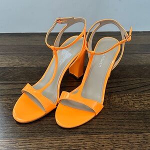 Marc Fisher Vibrant Orange Block Heels